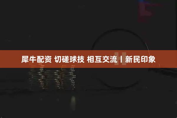 犀牛配资 切磋球技 相互交流丨新民印象